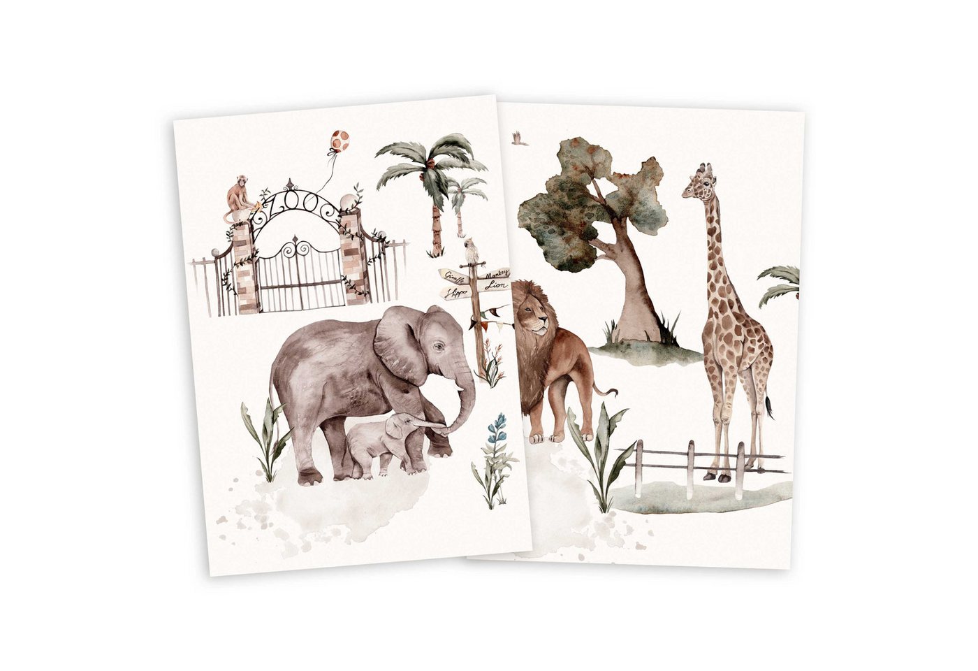 WANDKIND Poster Tiere im Zoo 2er Set WANDKIND Poster Tiere im Zoo 2er Set von WANDKIND
