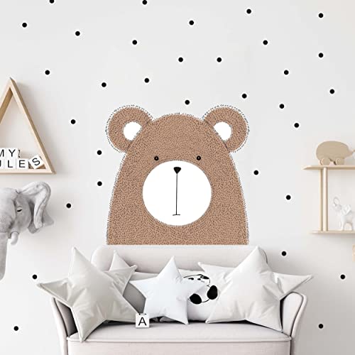 WANDKIND Tierkopf Bär Wandtattoo Kinderzimmer V363 | handgezeichnet | AUFKLEBER Kindergarten | Wandsticker Teddybär (75 x 75 cm) von WANDKIND