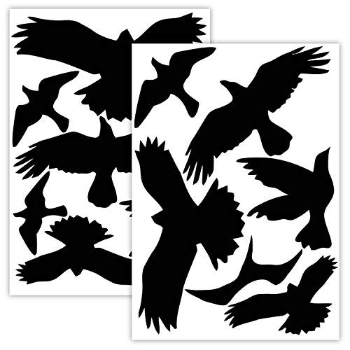 WANDKIND Vogelschutz und Fensterschutz - 13 Aufkleber - Schutz vor Vogelschlag - Sticker Vögel (Schwarz) von WANDKIND