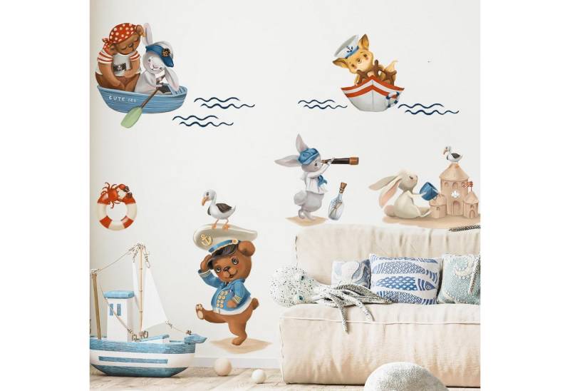WANDKIND Wandtattoo Matrosen Meeresabenteuer V343, Selbstklebend von WANDKIND
