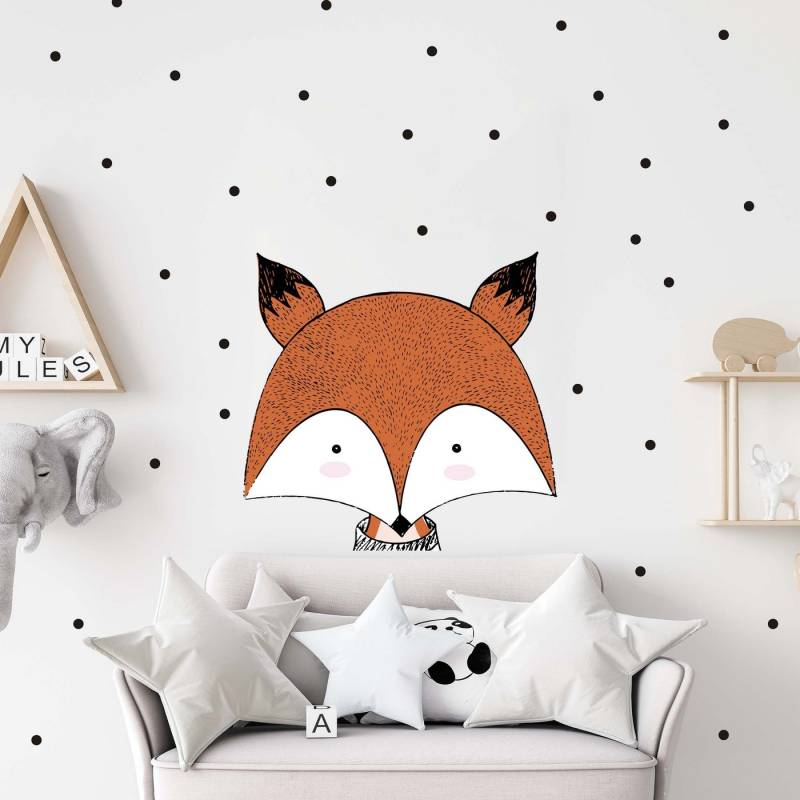 WANDKIND Wandtattoo Tierkopf Fuchs V364 (Fuchs), Wieder ablösbar von WANDKIND