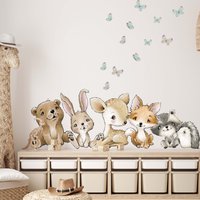 Wandtattoo Kinderzimmer V372 Baby Bär Hase Reh Fuchs Waschbär Igel Waldtiere Wandaufkleber Sticker Aufkleber Babyzimmer Wandtattoo Kinderzimmer V372 Baby Bär Hase Reh Fuchs Waschbär Igel Waldtiere Wandaufkleber Sticker Aufkleber Babyzimmer von WANDKIND