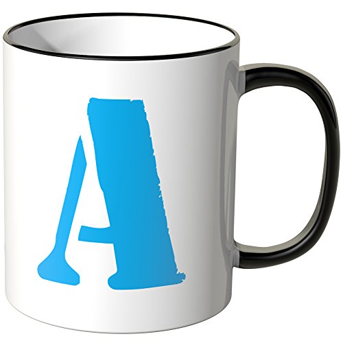 WANDKINGS® Tasse, Buchstabe: A - SCHWARZ von WANDKINGS