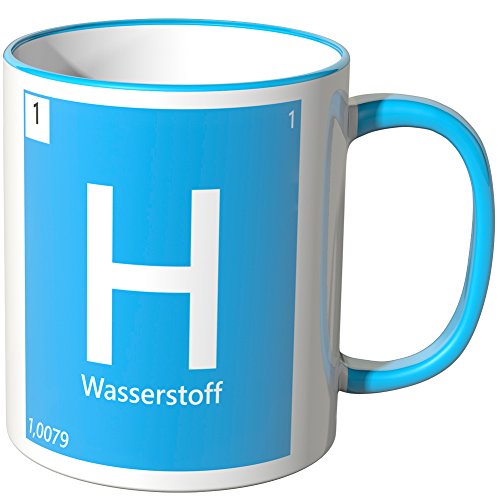 WANDKINGS® Tasse, Element Wasserstoff H - BLAU von WANDKINGS