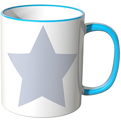 WANDKINGS® Tasse, Motiv: Hellblaue Sterne - BLAU von WANDKINGS