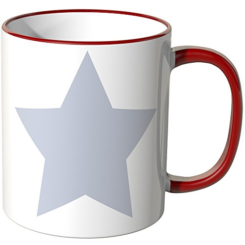 WANDKINGS® Tasse, Motiv: Hellblaue Sterne - ROT von WANDKINGS