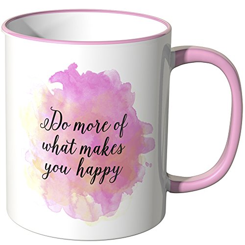 WANDKINGS® Tasse, Schriftzug „Do More of What Makes You Happy“ - ROSA von WANDKINGS