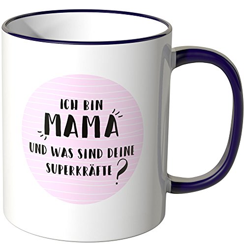 WANDKINGS® Tasse, Schriftzug „Ich Bin Mama und was sind Deine Superkräfte?“ - LILA von WANDKINGS
