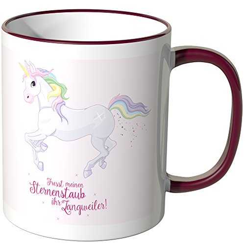 WANDKINGS® Tasse, Schriftzug Fresst Meinen Sternenstaub Ihr Langweiler - Bordeaux von WANDKINGS