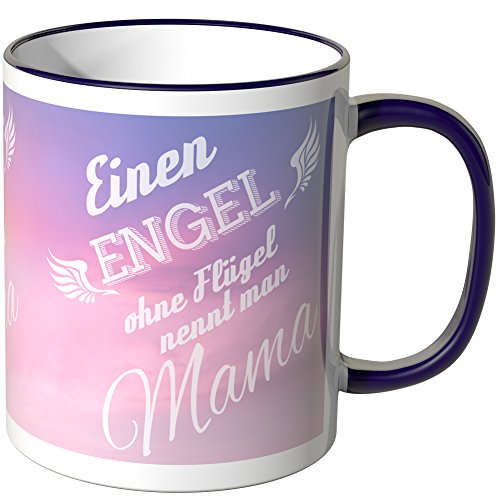 WANDKINGS® Tasse, Schriftzug: Einen Engel ohne Flügel nennt Man Mama - LILA von WANDKINGS