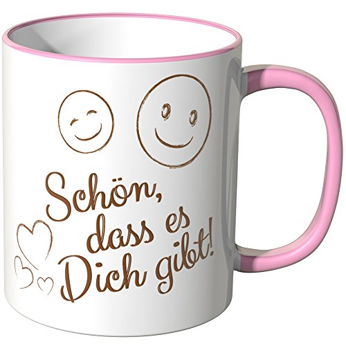 WANDKINGS® Tasse, Schriftzug: Schön, DASS es Dich gibt - ROSA von WANDKINGS