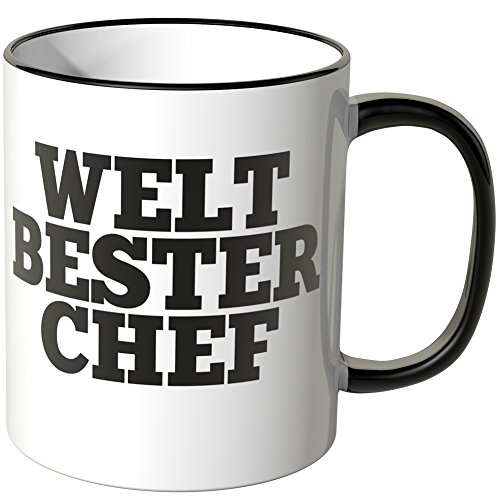 WANDKINGS® Tasse, Schriftzug: Weltbester Chef - SCHWARZ von WANDKINGS