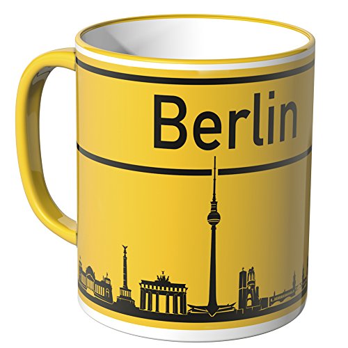 WANDKINGS® Tasse, Skyline Berlin - GELB von WANDKINGS