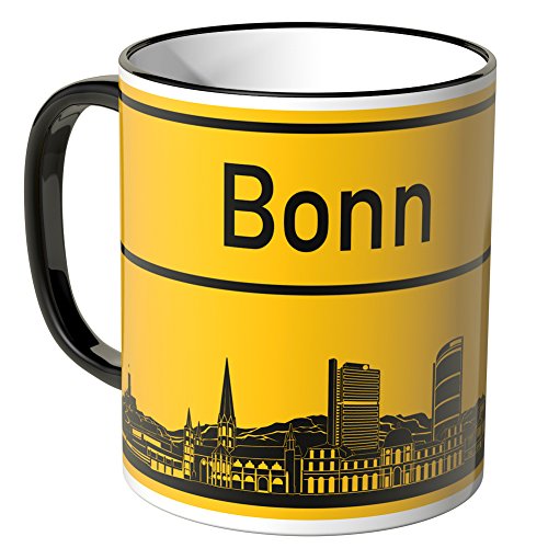 WANDKINGS® Tasse, Skyline Bonn - SCHWARZ von WANDKINGS