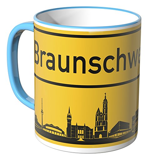 WANDKINGS® Tasse, Skyline Braunschweig - BLAU von WANDKINGS