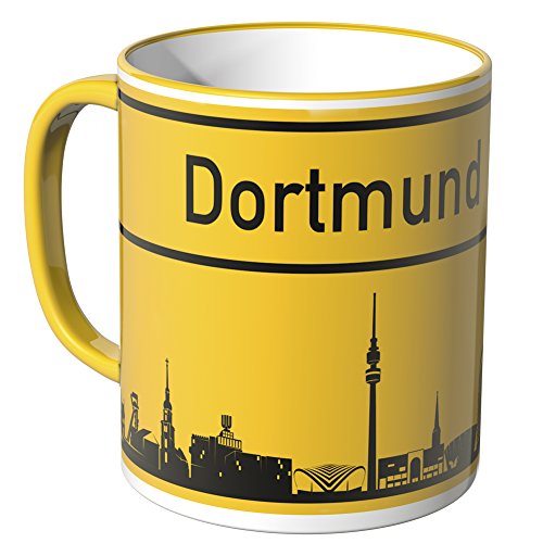 WANDKINGS® Tasse, Skyline Dortmund - GELB von WANDKINGS