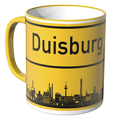 WANDKINGS® Tasse, Skyline Duisburg - GELB von WANDKINGS