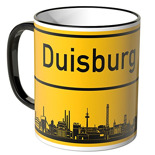 WANDKINGS® Tasse, Skyline Duisburg - SCHWARZ von WANDKINGS