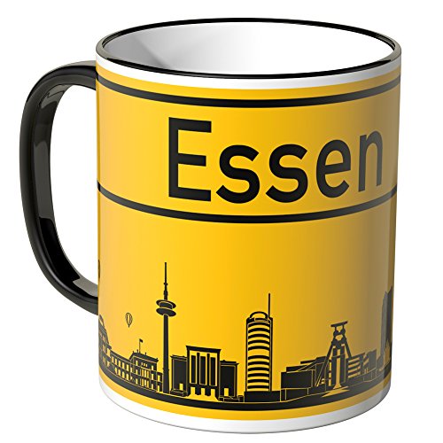 WANDKINGS® Tasse, Skyline Essen - SCHWARZ von WANDKINGS