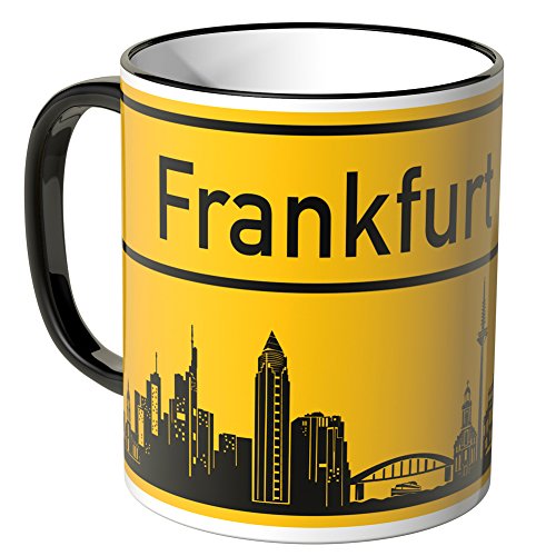 WANDKINGS® Tasse, Skyline Frankfurt - SCHWARZ von WANDKINGS