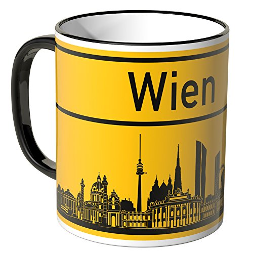 WANDKINGS® Tasse, Skyline Wien - SCHWARZ von WANDKINGS