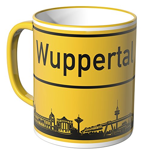 WANDKINGS® Tasse, Skyline Wuppertal - GELB von WANDKINGS