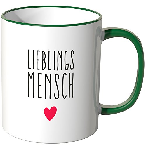 WANDKINGS® Tasse, Spruch Lieblingsmensch mit kleinem Herzchen - GRÜN von WANDKINGS