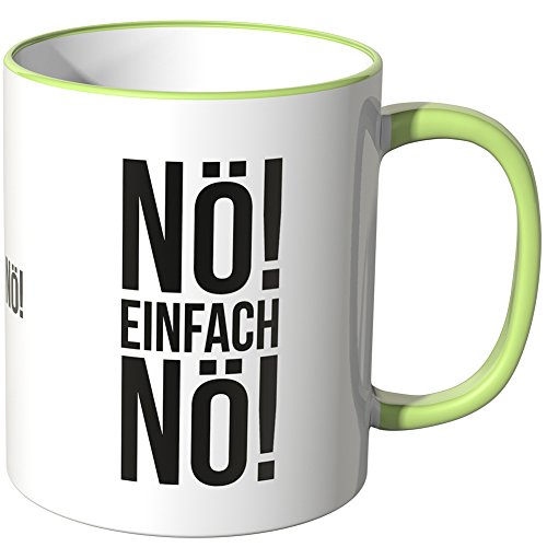 WANDKINGS® Tasse, Spruch NÖ EINFACH NÖ - HELLGRÜN von WANDKINGS