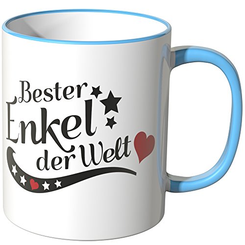 WANDKINGS® Tasse, Spruch: Bester Enkel der Welt - BLAU von WANDKINGS