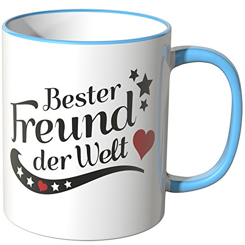 WANDKINGS® Tasse, Spruch: Bester Freund der Welt - BLAU von WANDKINGS