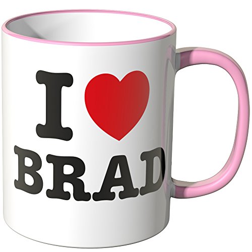 WANDKINGS® Tasse, Spruch: I Love Brad - ROSA von WANDKINGS