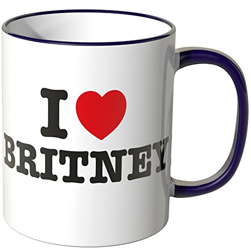 WANDKINGS® Tasse, Spruch: I Love Britney - LILA von WANDKINGS