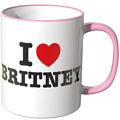 WANDKINGS® Tasse, Spruch: I Love Britney - ROSA von WANDKINGS