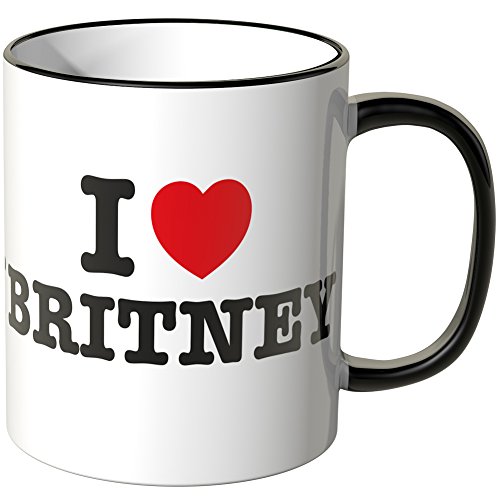 WANDKINGS® Tasse, Spruch: I Love Britney - SCHWARZ von WANDKINGS