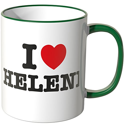 WANDKINGS® Tasse, Spruch: I Love Helene - GRÜN von WANDKINGS