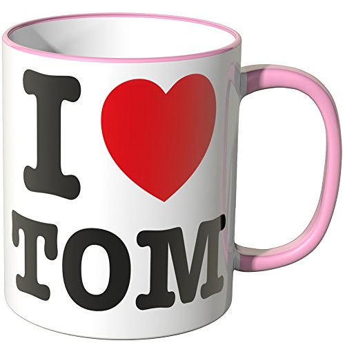 WANDKINGS® Tasse, Spruch: I Love Tom - ROSA von WANDKINGS