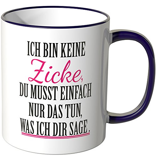 WANDKINGS® Tasse, Spruch: Ich Bin Keine Zicke, du musst einfach nur das tun, was ich dir sage - LILA von WANDKINGS