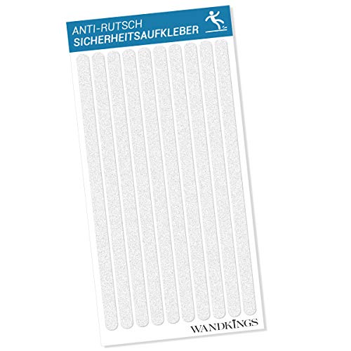 WANDKINGS Anti-Rutsch-Sticker 10 Klebestreifen à 65 x 3 cm für Sicherheit in Badewanne & Dusche von WANDKINGS