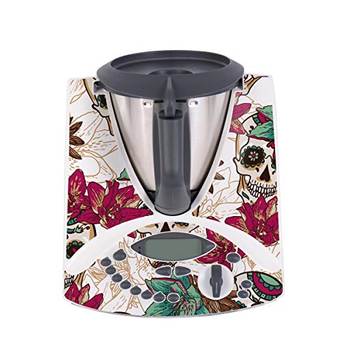 WANDKINGS Aufkleber Skin Sticker für Thermomix TM31, Flowerskull von WANDKINGS