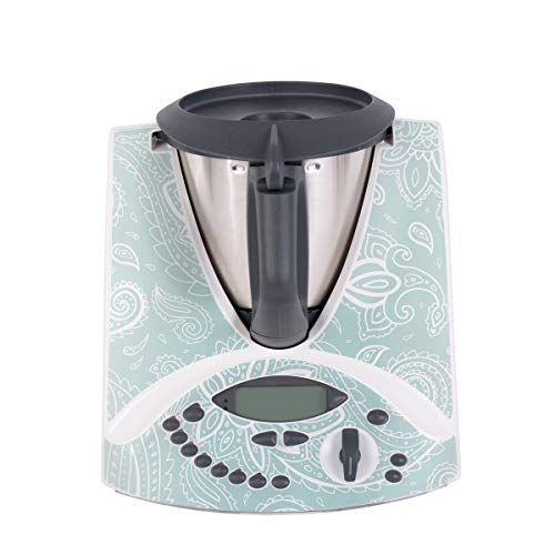 WANDKINGS Aufkleber Skin Sticker für Thermomix TM31, Schnörkel Mint von WANDKINGS