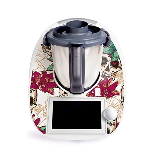 WANDKINGS Aufkleber Sticker für Thermomix TM6, Flowerskull von WANDKINGS