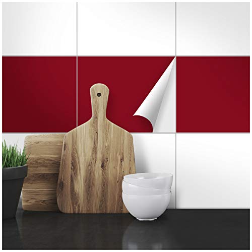 WANDKINGS Fliesenaufkleber 19,5 x 24,5 cm, 50 Stück - WEINROT SEIDENMATT WANDKINGS Fliesenaufkleber 19,5 x 24,5 cm, 50 Stück - WEINROT SEIDENMATT von WANDKINGS