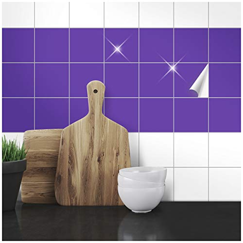 WANDKINGS Fliesenaufkleber 9,5 x 9,5 cm, 100 Stück - VIOLETT GLÄNZEND WANDKINGS Fliesenaufkleber 9,5 x 9,5 cm, 100 Stück - VIOLETT GLÄNZEND von WANDKINGS