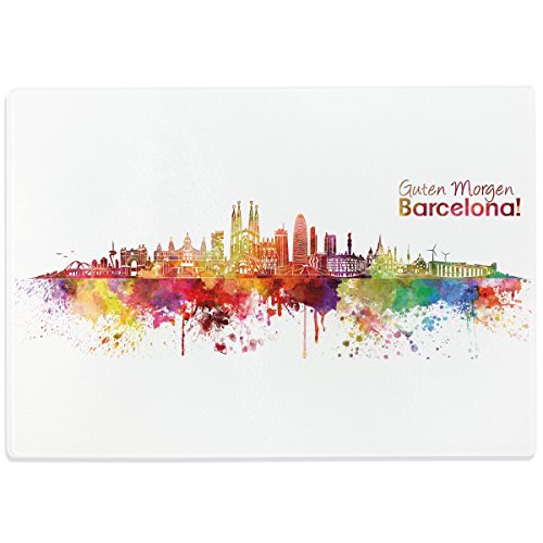 WANDKINGS Glasschneidebrett „Skyline Barcelona“ - Stadt wählbar - Glasschneideplatte, Schneidebrett aus Glas, Frühstücksbrettchen WANDKINGS Glasschneidebrett „Skyline Barcelona“ - Stadt wählbar - Glasschneideplatte, Schneidebrett aus Glas, Frühstücksbrettchen von WANDKINGS