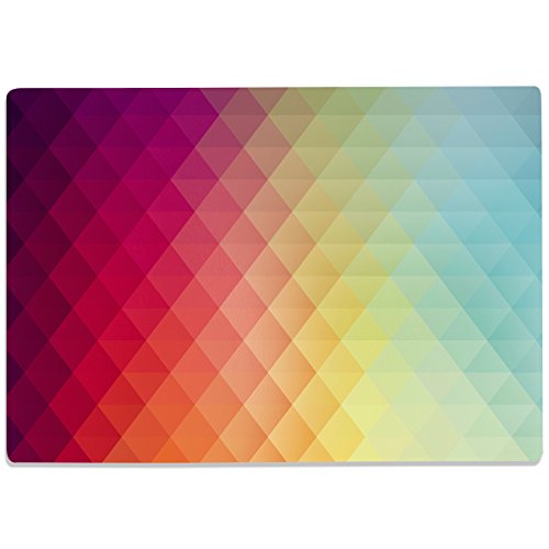WANDKINGS Glasschneidebrett „Triangle-Muster in Regenbogenfarben“ - Glasschneideplatte, Schneidebrett aus Glas, Frühstücksbrettchen von WANDKINGS