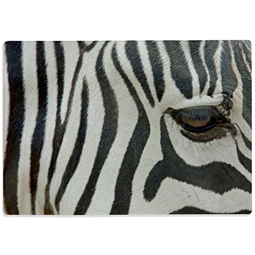 WANDKINGS Glasschneidebrett „Zebra“ - Motiv wählbar - Glasschneideplatte, Schneidebrett aus Glas, Frühstücksbrettchen von WANDKINGS
