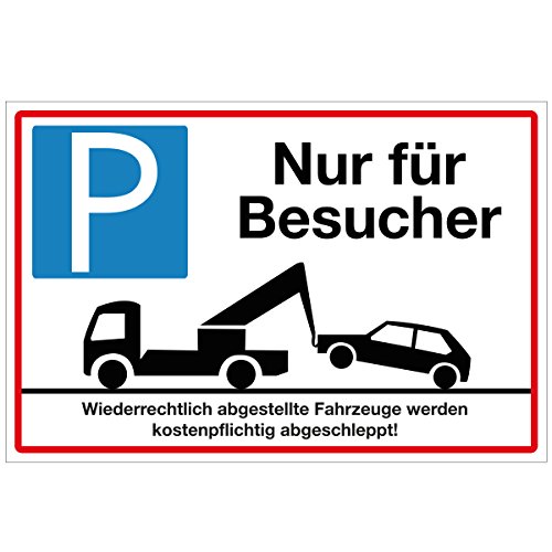 WANDKINGS Hinweisschild - Parkplatz Nur für Besucher! - stabile Aluminium Verbundplatte - Wähle eine Größe - 30x20 cm von WANDKINGS