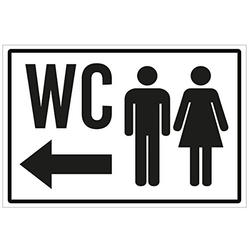 WANDKINGS Hinweisschild - WC Richtungsschild Links - stabile Aluminium Verbundplatte - Wähle eine Größe - 20x15 cm WANDKINGS Hinweisschild - WC Richtungsschild Links - stabile Aluminium Verbundplatte - Wähle eine Größe - 20x15 cm von WANDKINGS