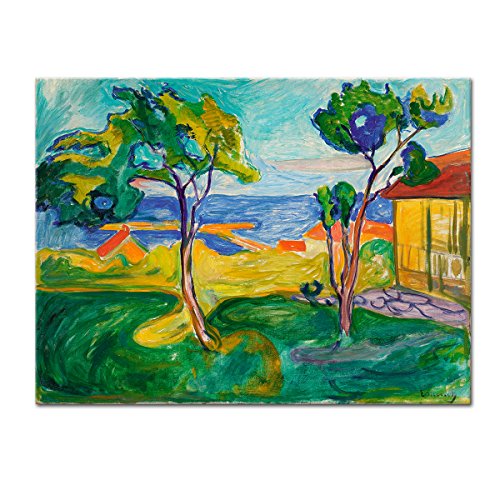 WANDKINGS Leinwandbild Der Garten in Asgardstrand von Edvard Munch / 80 x 60 cm/auf Keilrahmen von WANDKINGS