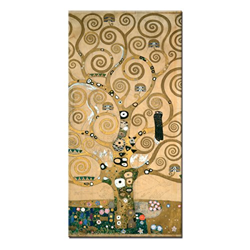 WANDKINGS Leinwandbild Der Lebensbaum von Gustav Klimt / 40 x 80 cm/auf Keilrahmen von WANDKINGS